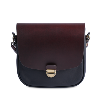 CARBERRY VINTAGE SLING BAG FRONT BLACK/ CHESTNUT