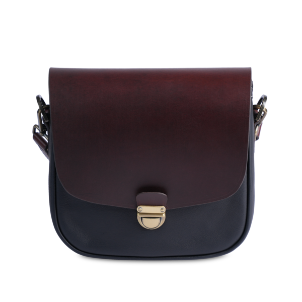 CARBERRY VINTAGE SLING BAG FRONT BLACK/ CHESTNUT