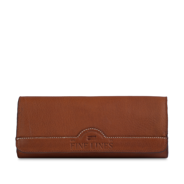 PETROVA PENCIL POUCHES FRONT COGNAC