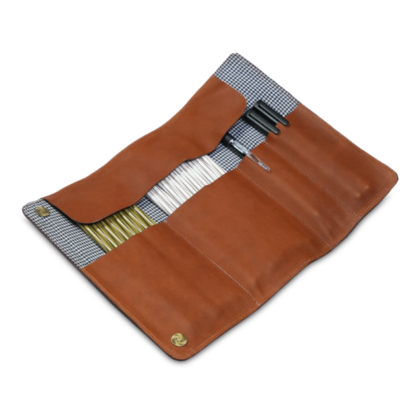 PETROVA PENCIL POUCHES INSIDE COGNAC